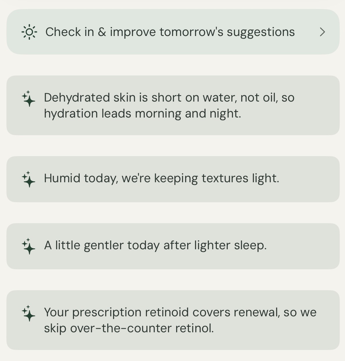 Dermasync app Cycle Sync screen